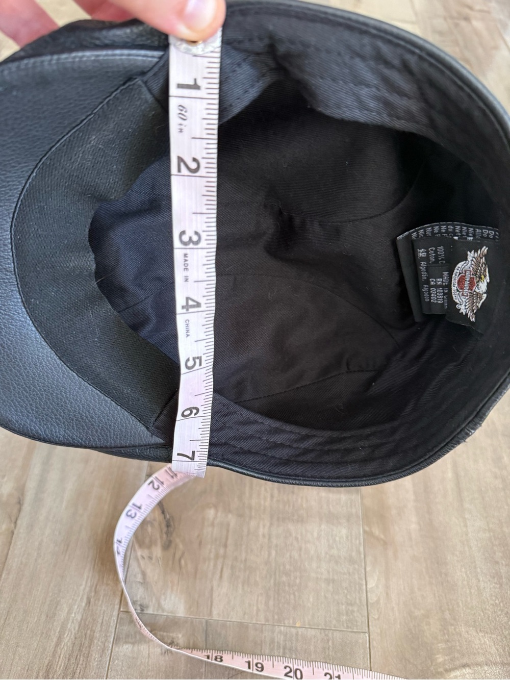 Vintage Harley-Davidson Leather Driving Cap Newsboy Hat Black Large Lined Moto - Picture 10 of 10